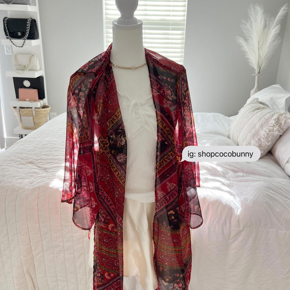 american eagle tropical print kimono